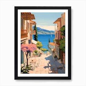 Fethiye Turkey 3 Vintage Pink Travel Illustration Art Print