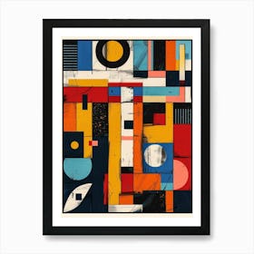 Playful And Colorful Geometric Shapes Arranged In A Fun And Whimsical Way 33 Art Print
