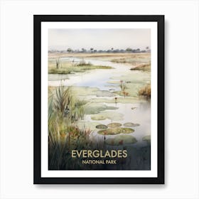 Everglades National Park Watercolour Vintage Travel Poster 4 Art Print
