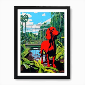 A Painting Of A Dog In Gothenburg Botanical Garden, Sweden In The Style Of Pop Art 03 Art Print