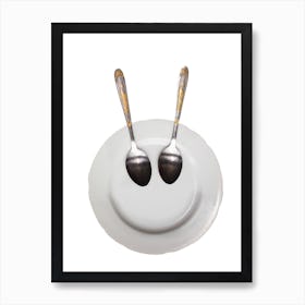 Two Spoons On A Plate Art Print