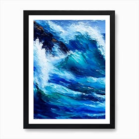 Rushing Water In Deep Blue Sea Water Waterscape Impressionism 1 Art Print