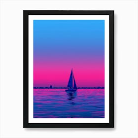 Sailboat At Sunset 34 Art Print