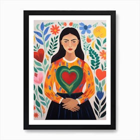 Nature & Patterns Heart Illustration Of A Person 8 Art Print