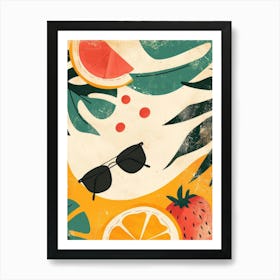 Tropical Fruit And Sunglasses Art Print