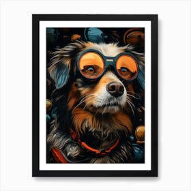 Dog With Goggles 2 Art Print