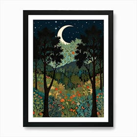 William Morris Night In The Forest 13 Art Print