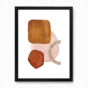 Watercolor Shapes In Red 3 Art Print