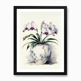 Orchids In A Vase 1 Art Print