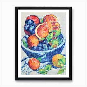 Blood Orange Vintage Sketch Fruit Art Print