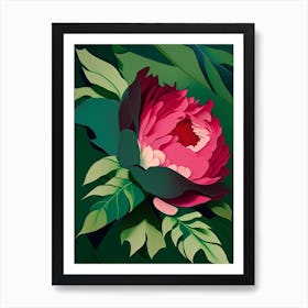 Peony Leaf Vibrant Inspired Art Print