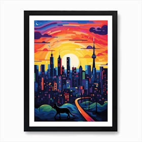 Toronto, Canada Skyline With A Cat 2 Art Print