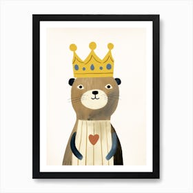 Little Otter 2 Wearing A Crown Art Print