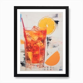 Retro Cocktail Screen Print Inspired 1 Art Print