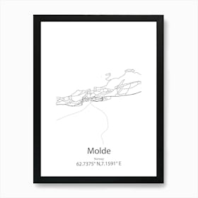 Molde,Norway Minimalist Map Art Print