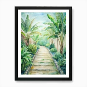 Watercolor Garden Path Art Print