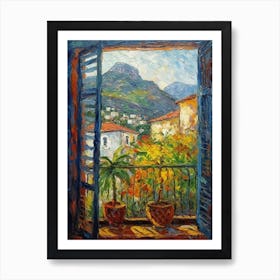 Window View Of Rio De Janeiro In The Style Of Impressionism 3 Art Print