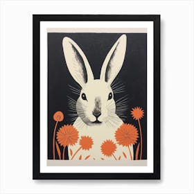 Rabbit With Flowers Art Print