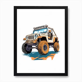 Jeep Wrangler Line Drawing 4 Art Print