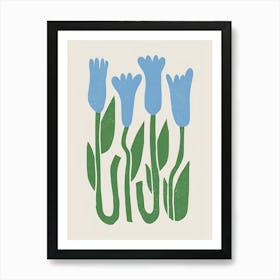 Blue Tulips 1 Art Print