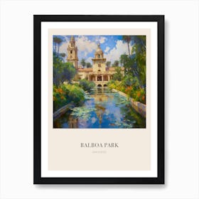 Balboa Park San Diego 4 Vintage Cezanne Inspired Poster Art Print