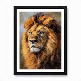 Barbary Lion Portrait Close Up 2 Art Print