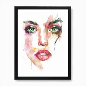 Watercolor Portrait Of A Woman 1 Art Print