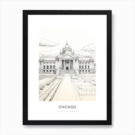 Field Museum, Chicago B&W Poster Art Print