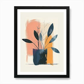 Zebra Plant Minimalist Illustration 5 Art Print