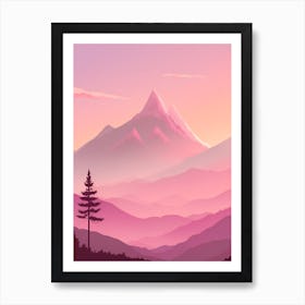 Misty Mountains Vertical Background In Pink Tone 20 Art Print