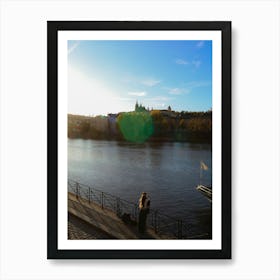 Couple On Vltava River - Prague 1 Art Print