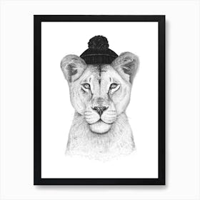 Lioness In Hat Art Print