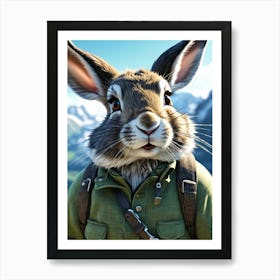 Bavarian Rabbit in the Mountains Art Print