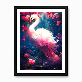 Pink Swan Art Print
