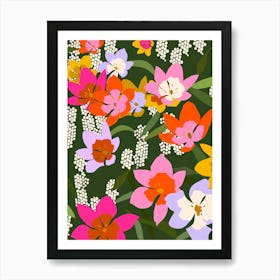 Colorful Summer Flowers Art Print