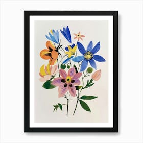 Painted Florals Columbine 4 Art Print