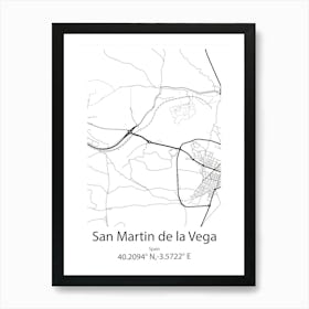 San Martin De La Vega,Spain Minimalist Map Art Print