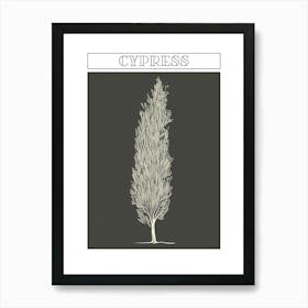 Cypress Tree Minimalistic Drawing 2 Poster Art Print