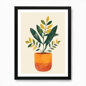 Zz Plant Minimalist Illustration 1 Art Print