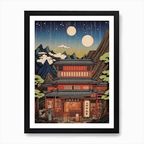 Ginzan Onsen, Japan Vintage Travel Art 2 Art Print