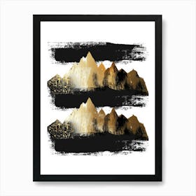 Gold And Black Mountains 17 Art Print