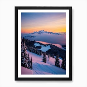 Crans Montana, Switzerland Sunrise 2 Skiing Poster Art Print