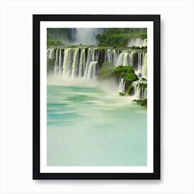 Iguazú Falls National Park Brazil Water Colour Poster Art Print