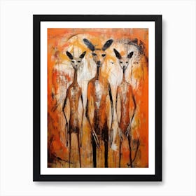 Kangaroo Abstract Expressionism 1 Art Print