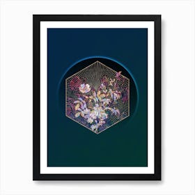 Abstract White Downy Rose Mosaic Botanical Illustration n.0150 Art Print