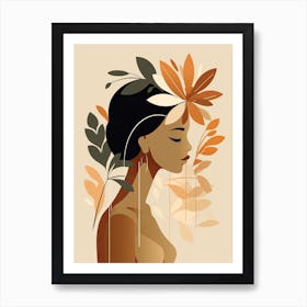 Bloom Body Woman Boho Illustration 1 Art Print