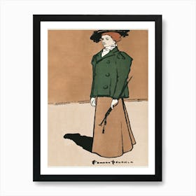 Female Equestrian Holding A Whip (1897), Edward Penfield Art Print
