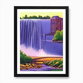 Sioux Falls, City Us  Pointillism Art Print