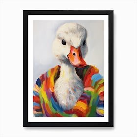 Baby Animal Wearing Sweater Swan 4 Art Print