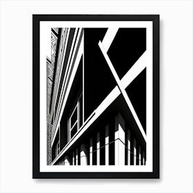 Black and White Deco Geometry Art 3 Art Print